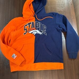 NFL Staple Denver Broncos Logo Pullover Hoodie US Size XL